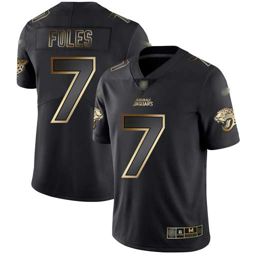 Nike Jacksonville Jaguars 7 Nick Foles Black Gold Men Stitched NFL Vapor Untouchable Limited Jersey